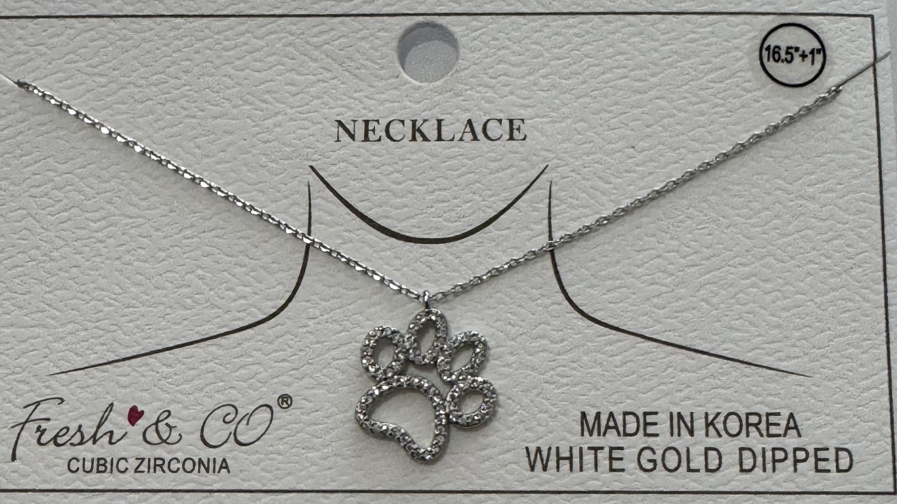 Rhinestone paw necklace